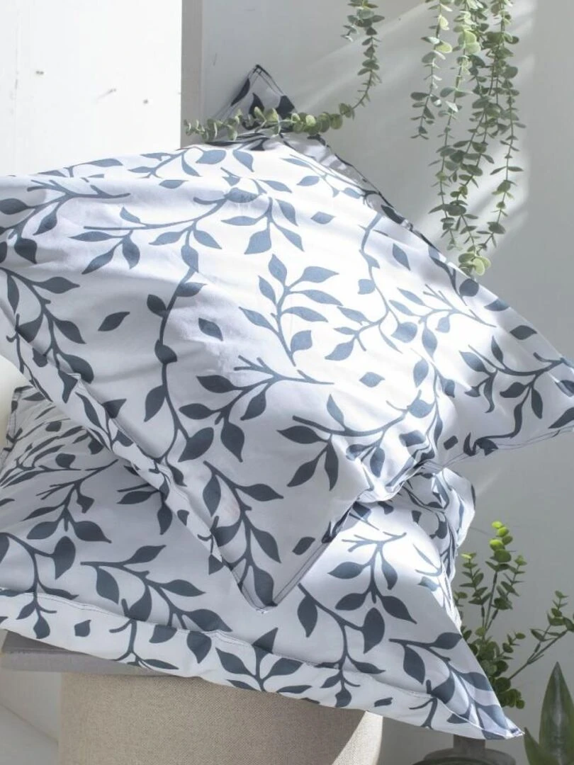 Housse de couette  Denim Flower Garden + taie(s) 100% coton 57 fils   Bleu