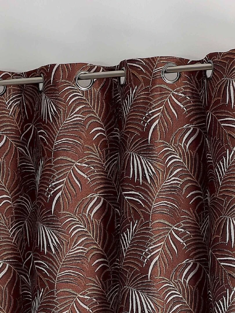 Rideau à jacquard esprit exotique   Orange