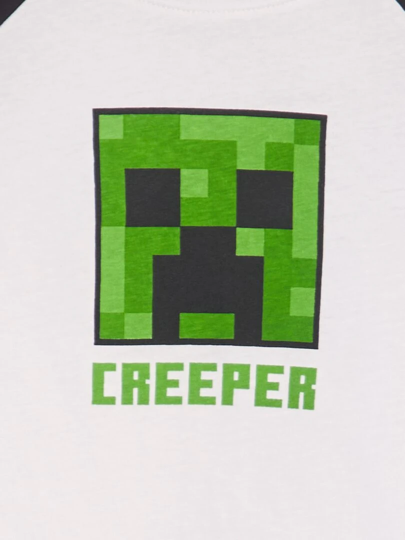 T shirt en coton 'Minecraft' blanc