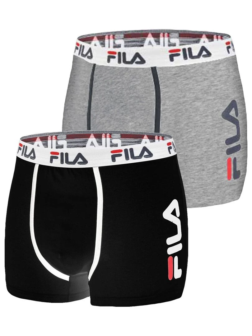 Lot de 2 Boxers homme FU5040 Uni Fila Noir Gris