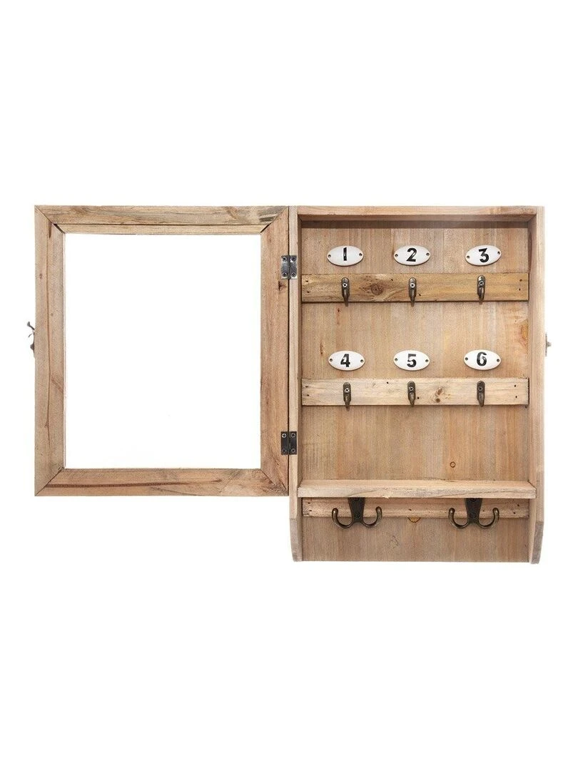 Boîte à clés rétro en bois   Marron