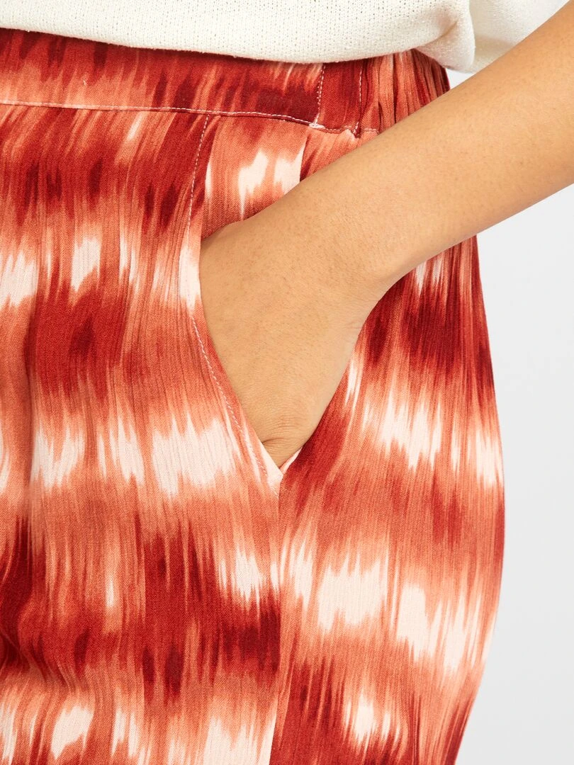 Pantalon large en maille crêpe   Orange