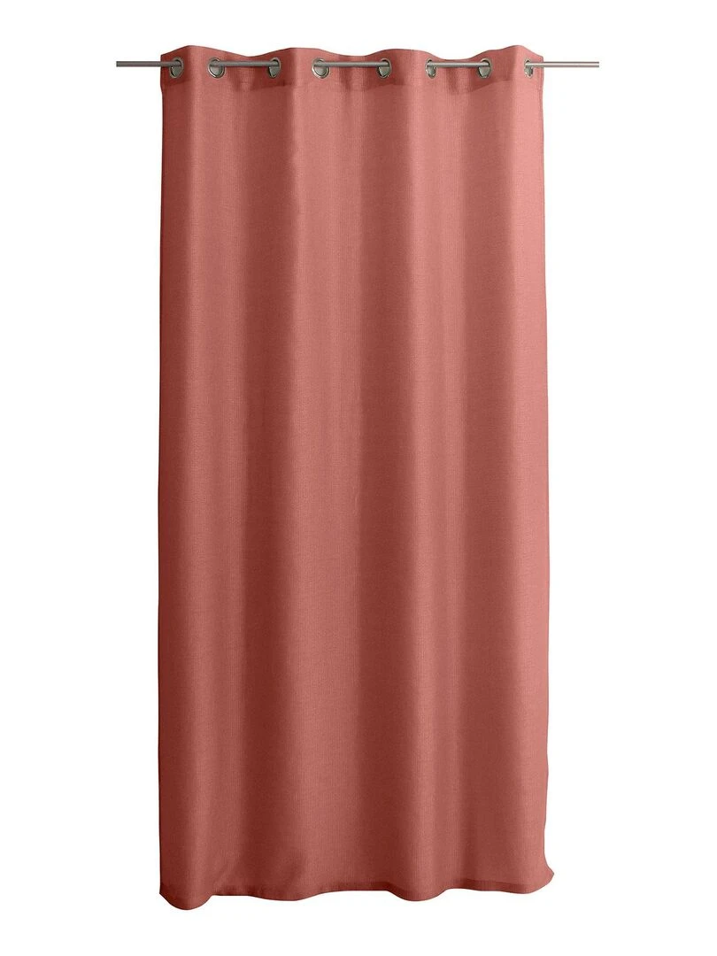 Voilage uni ajouré à œillets   Rose clair