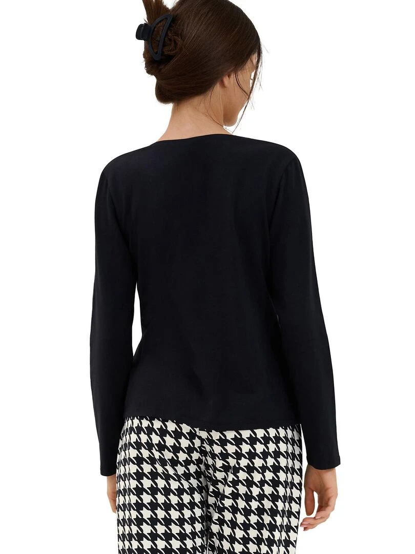 Haut pyjama manches longues Mia Noir