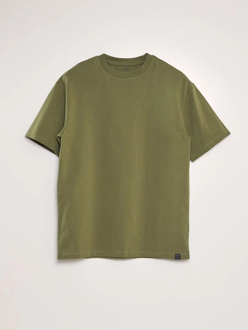 T shirt en coton uni vert