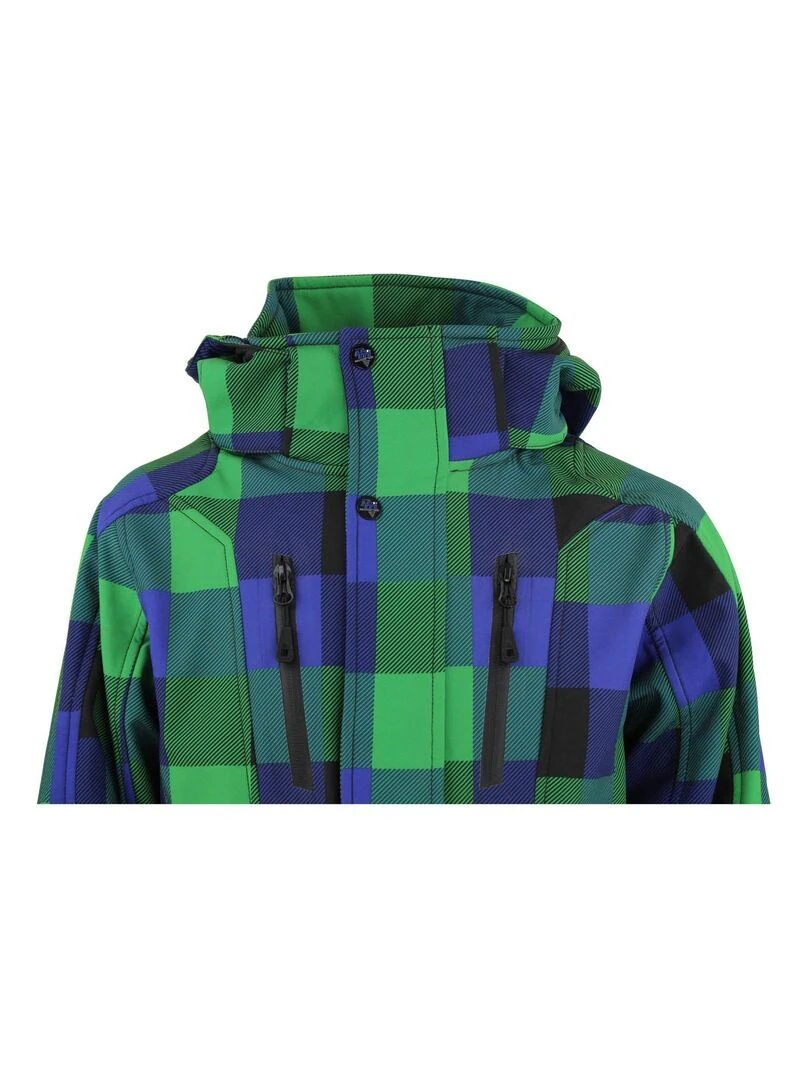 Blouson softshell garçon ECINA   PEAK MOUNTAIN   Vert
