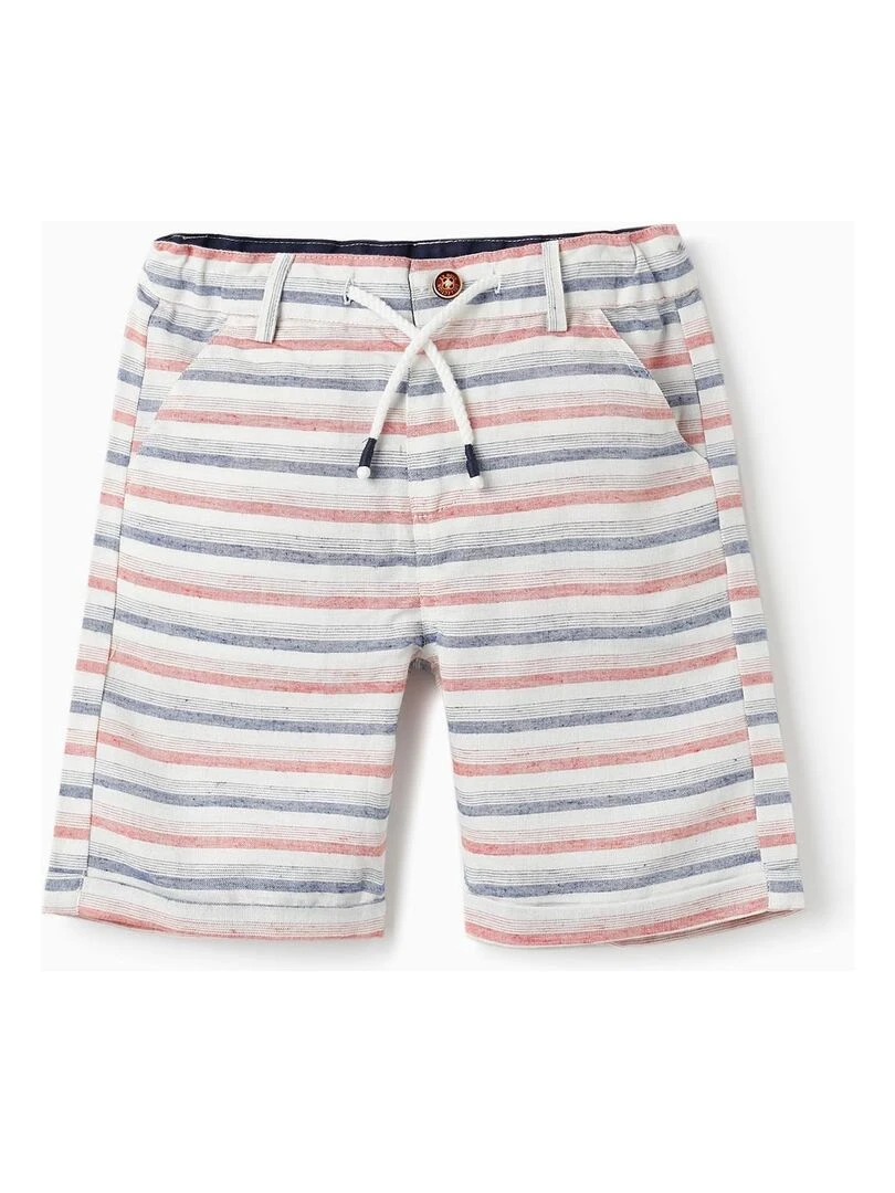 Shorts à Rayures pour Garçon ATLANTIC COMPANY Rouge