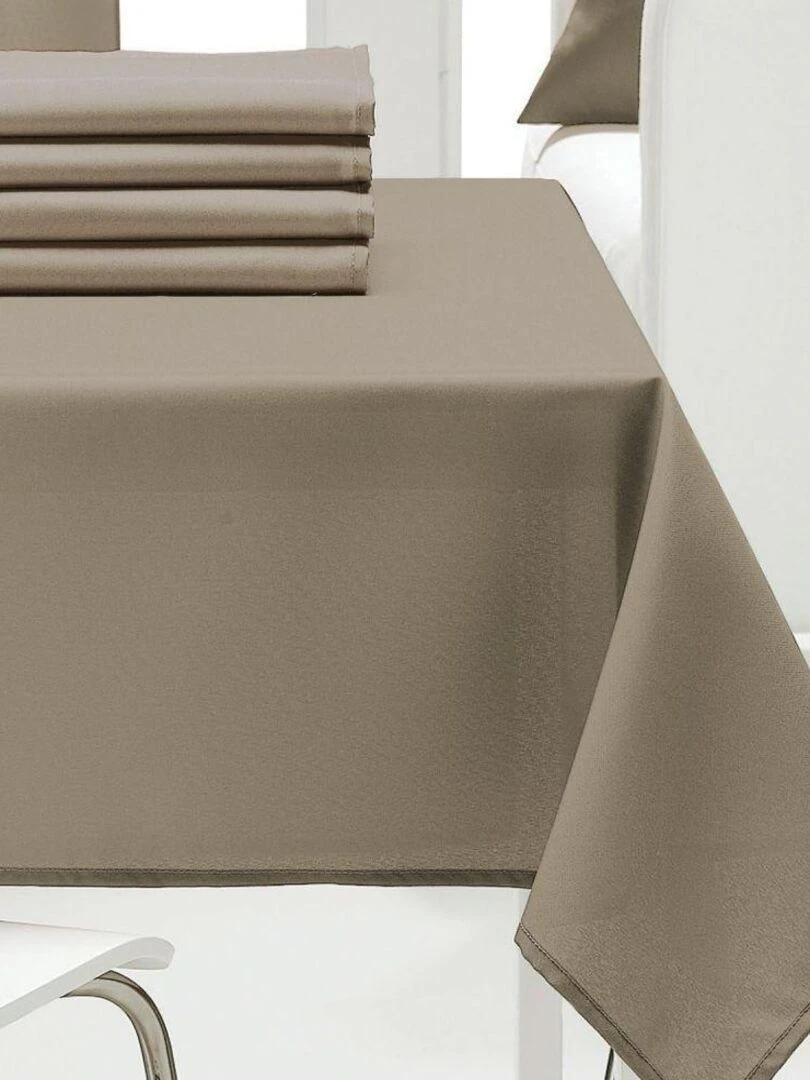 Nappe 140x240 cm Polyester Uni Ficelle Beige