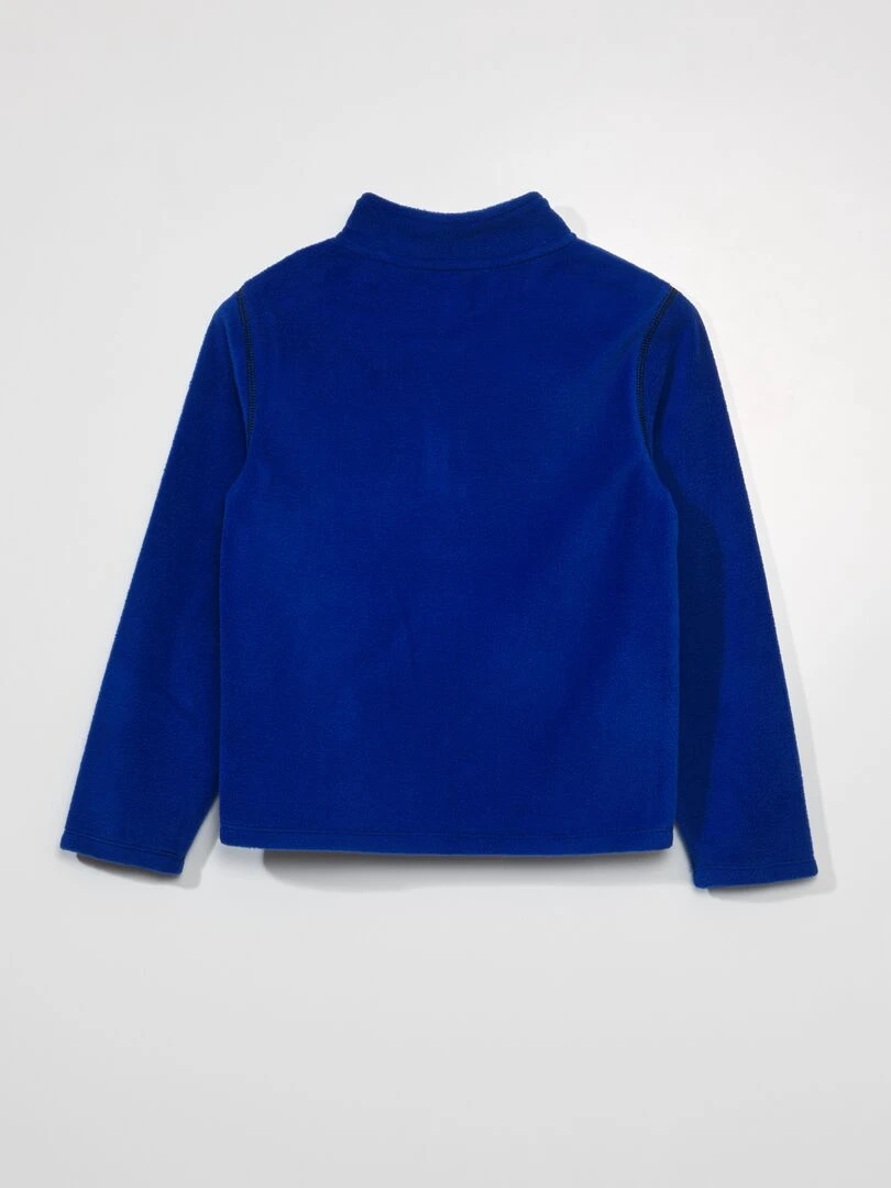 Sweat zippé en polaire bleu