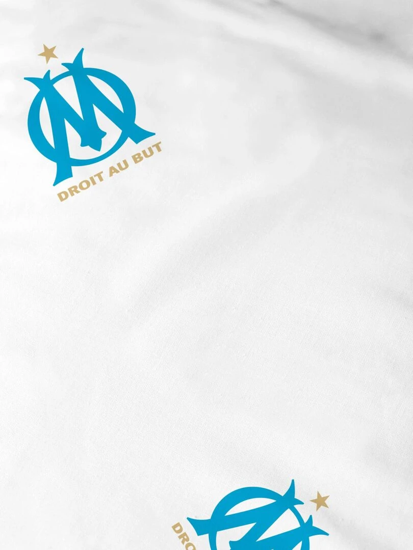 Drap housse imprimé 100% coton  OM VOILURE   Blanc