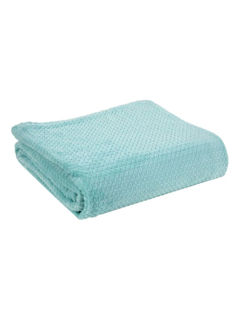 Maxi plaid 180x230 cm Polyester Aqua Bleu