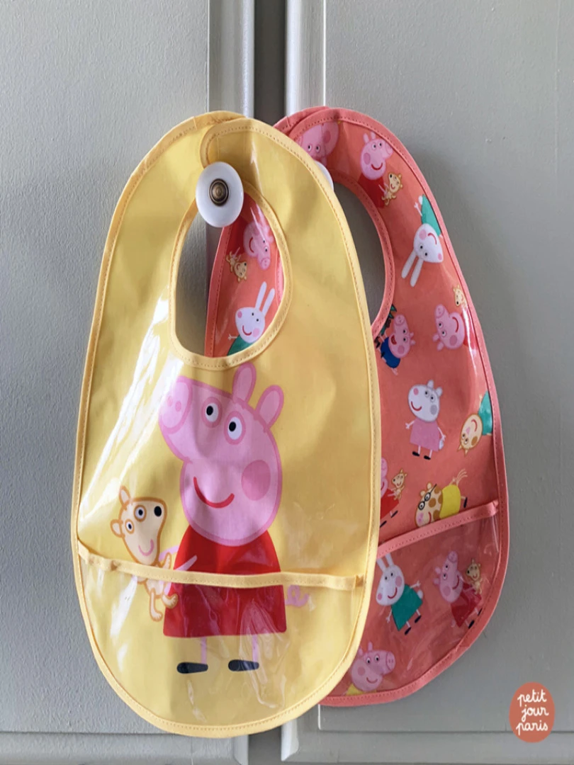 Bavoir Plastifié À Velcro Peppa Pig Rouge   Rouge