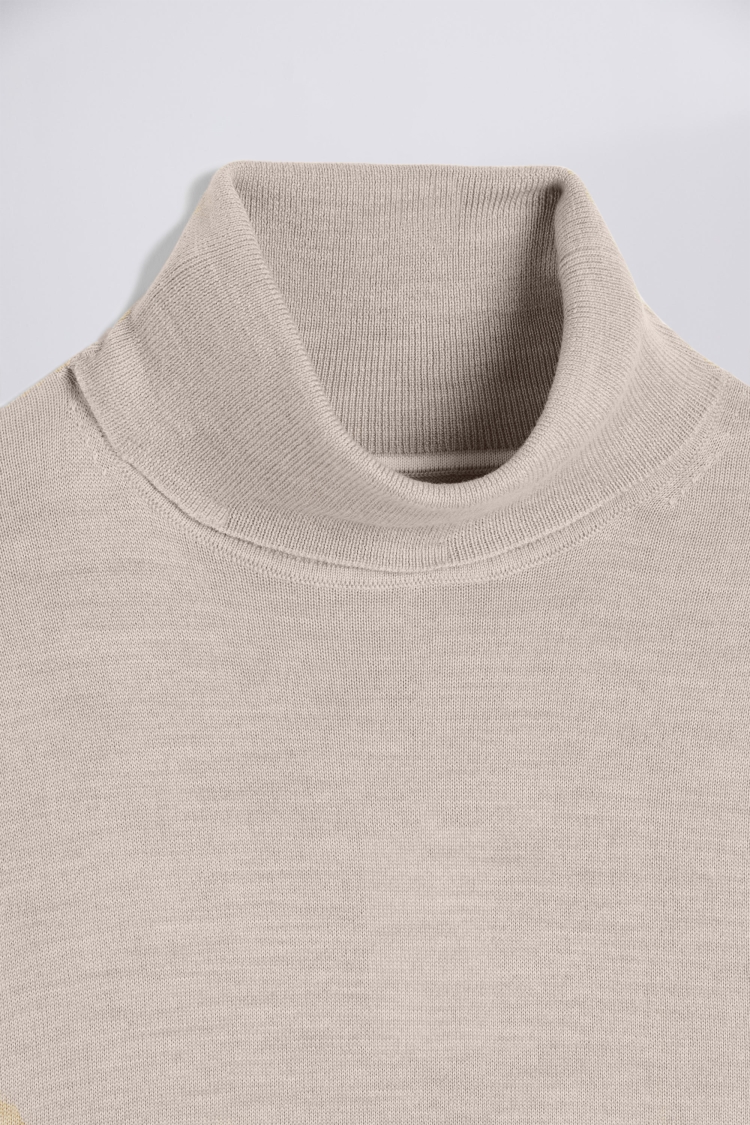 Camel Merino Roll-Neck Jumper   Buy Online at Moss