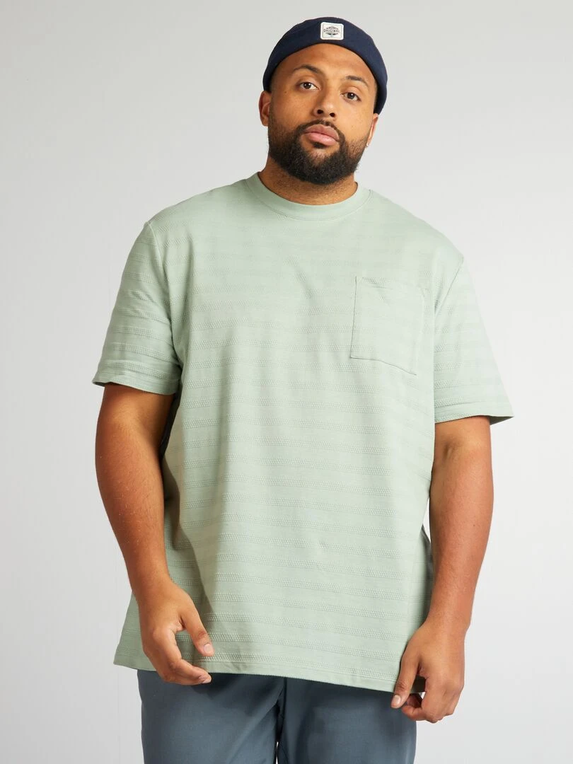 T shirt en matière fantaisie   Vert