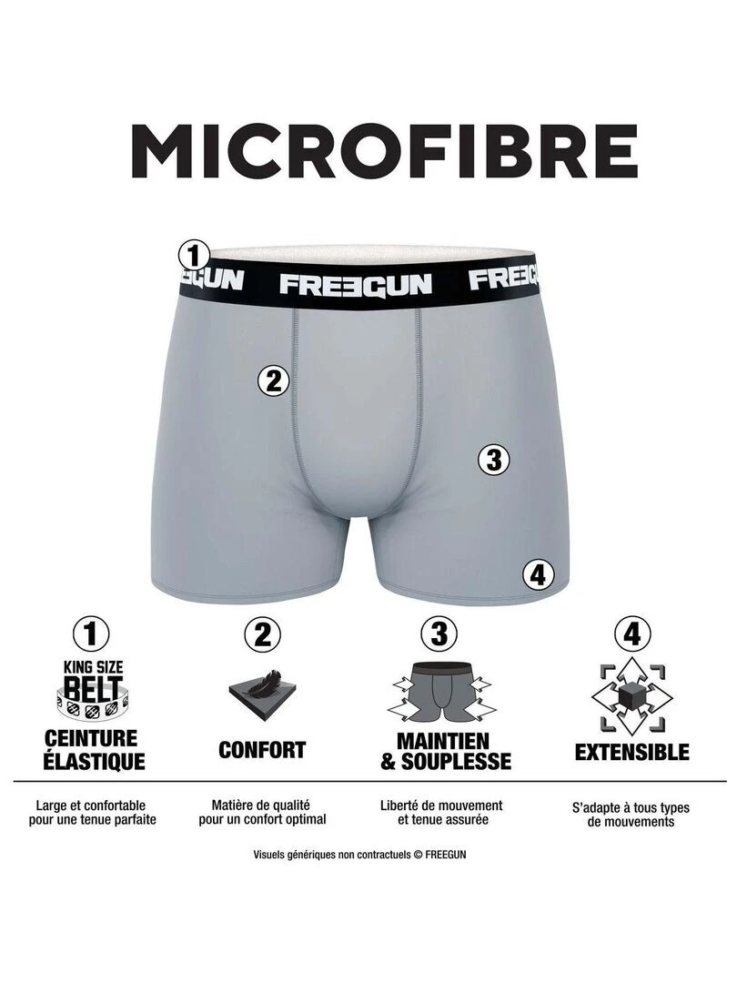 Lot de 4 Boxers homme Soft Touch Signature Karl Freegun Noir