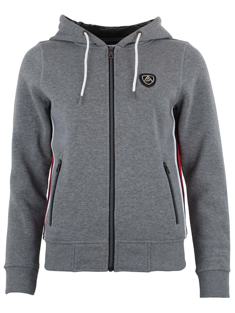 Sweat zippé à capuche femme ACHARLES Gris clair