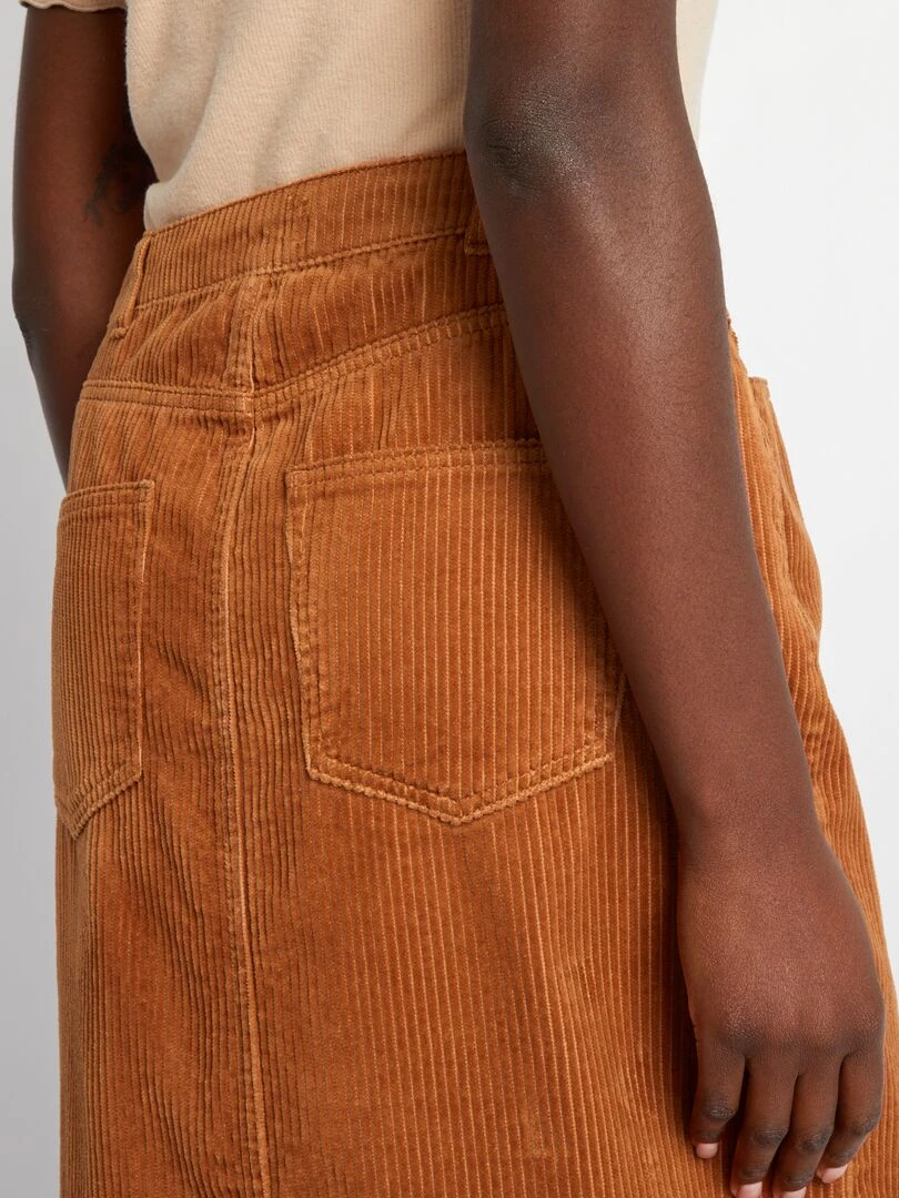 Jupe longue en velours   Marron