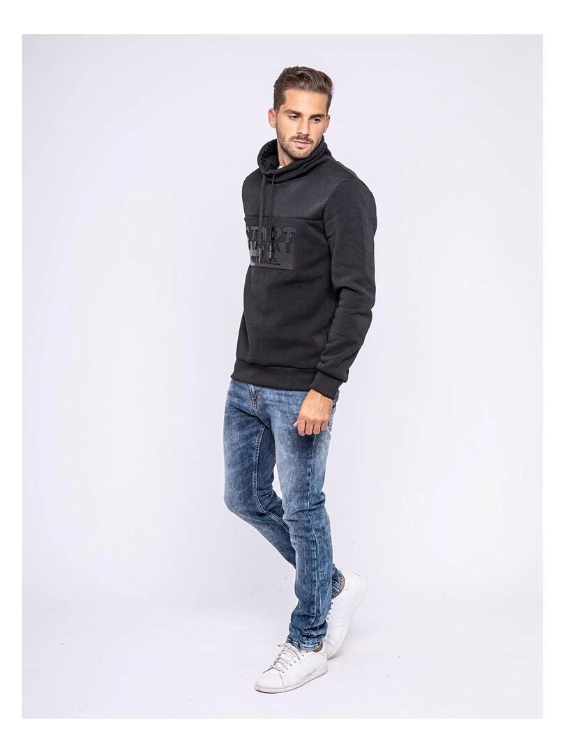 Sweat col boule WOOPY   Noir