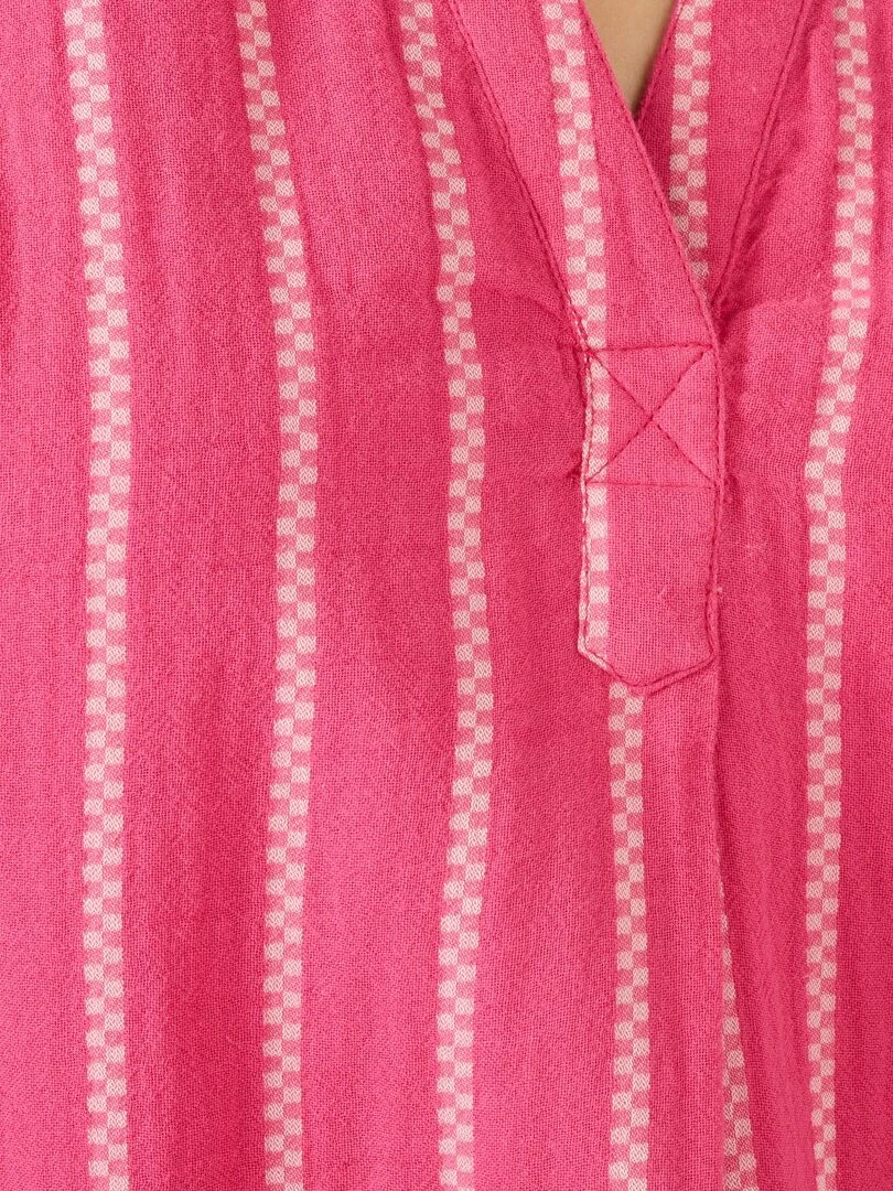 Blouse rayée gaze de coton   Damart   Rose