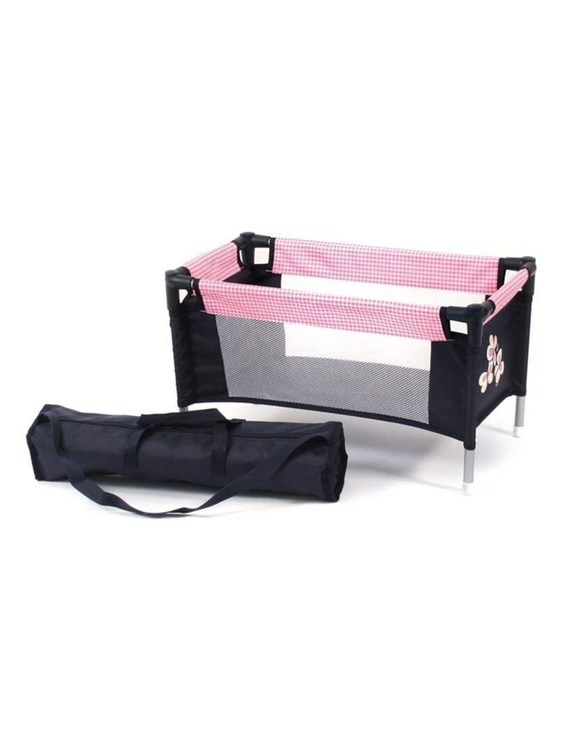 Lit de voyage pour poupées. Design "Marine et rose avec motif Vichy" N/A