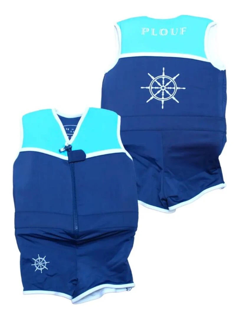 Maillot de Bain Sailor Enfant avec Flotteurs Accessoire de Natation Garçon Bleu