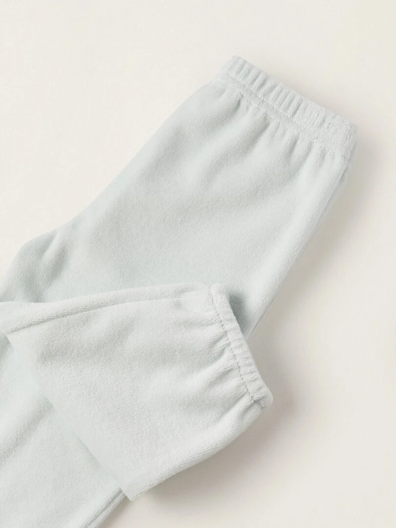 Pyjama en velours pour bébé garçon 'Cher Papa'  LITTLE LOVE NOTES   Bleu clair