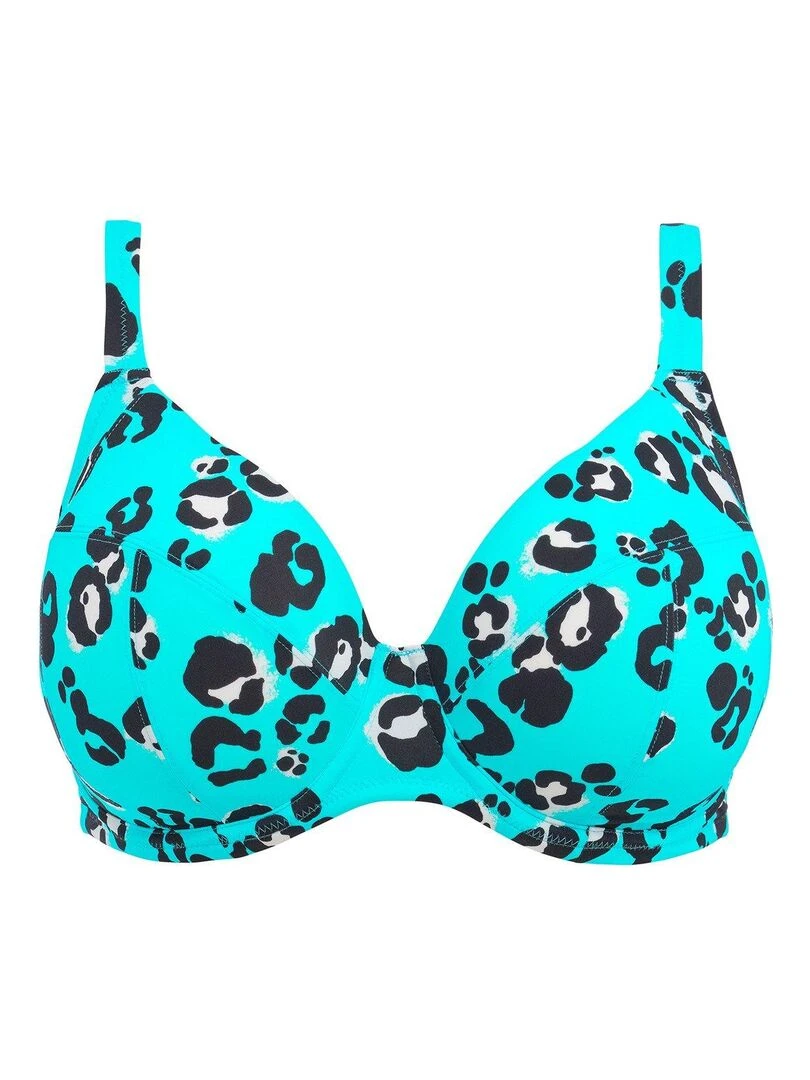 Haut de maillot léopard grande taille Kotiya   Bleu