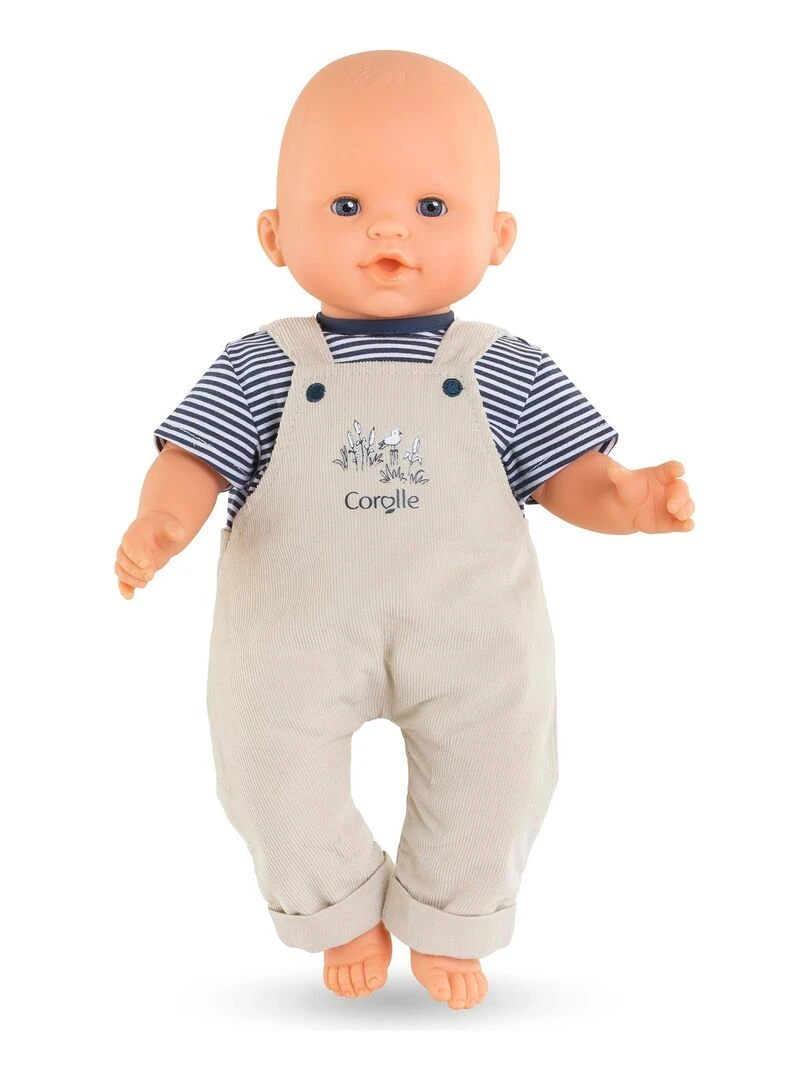 T Shirt et Salopette Écru Bords de Loire pour poupon 36 cm   Beige