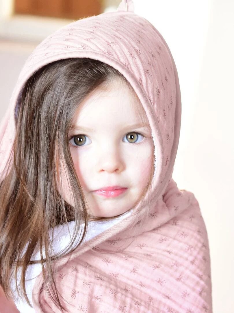 Cape de Bain Bébé "Lil Planet" 100% Coton bio OEKOTEX 'ROBA' Rose