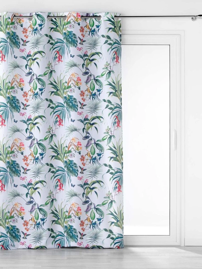 Rideau tamisant esprit exotique Blanc