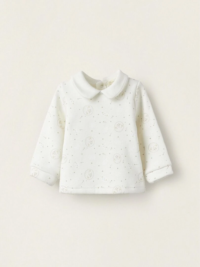 Pull en maille avec effet thermique pour nouveau né 'Moons' SUNRISE BLISS Blanc