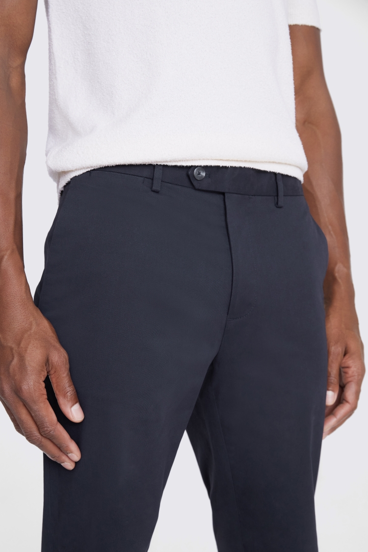 Slim Fit Navy Stretch Chinos    Buy Online at Moss