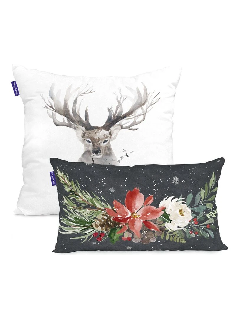 Housse de coussin Mystical winter "Happyfriday" Blanc