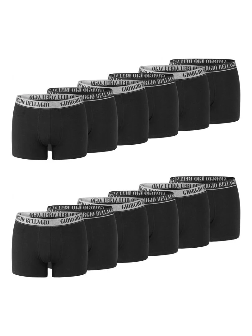 Lot de 12 Boxers coton homme Class Giorgio Bellagio Noir