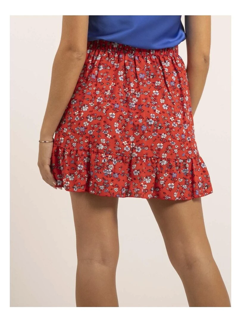 Jupe courte motifs XERES Rouge