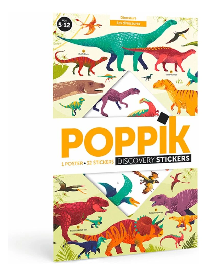 Poster géant 32 stickers Dinosaures N/A