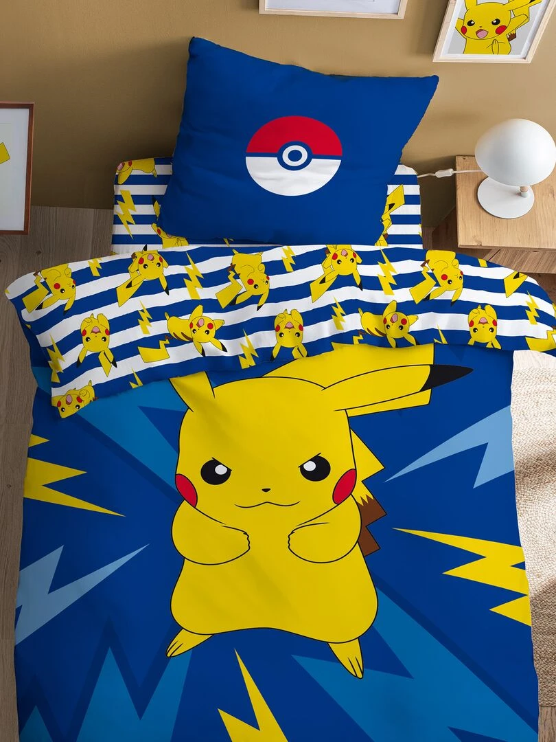 Parure de lit 'Pokemon' 1 personne Bleu