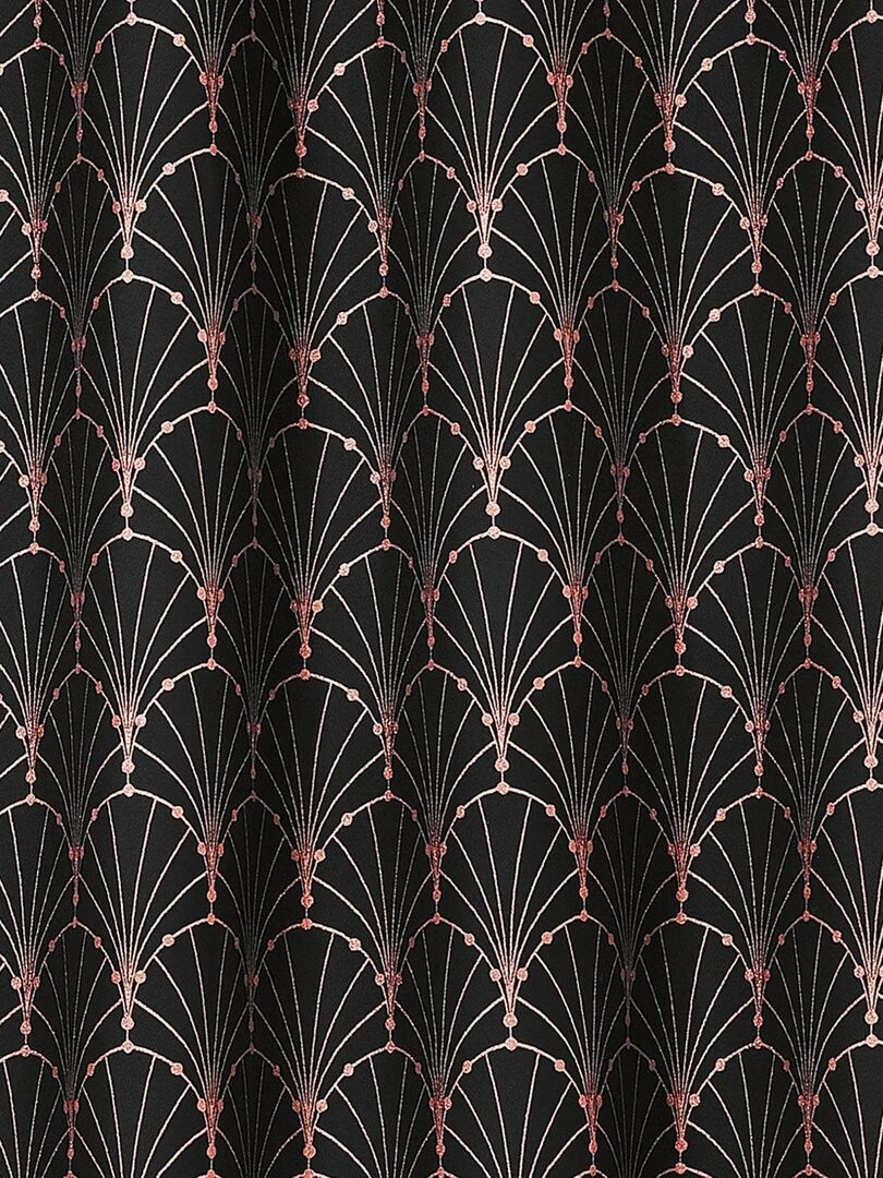 Rideau aux impressions métallisées   Orange