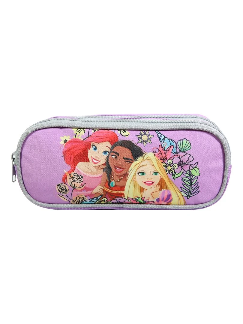 BAGTROTTER Trousse scolaire 2 compartiments Princesses Violet Fleurs Violet
