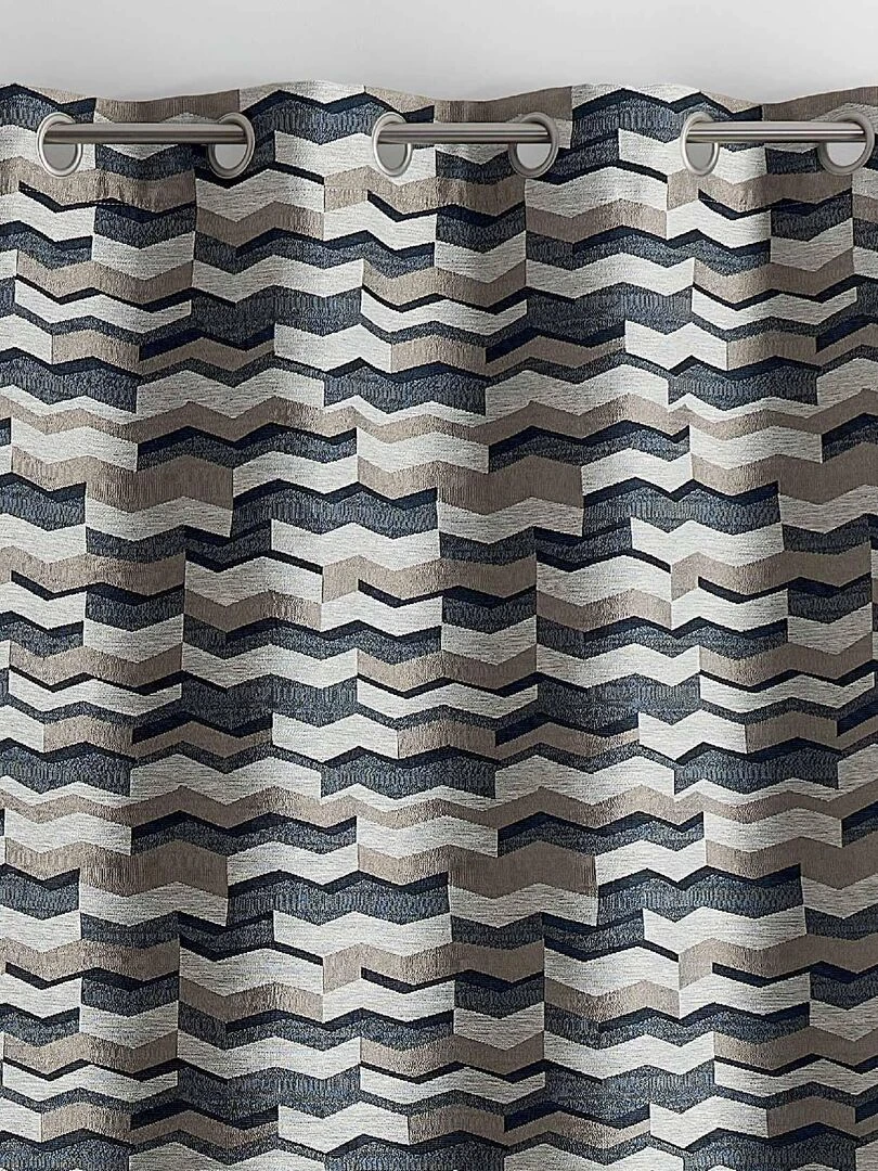 Rideau d'ameublement en jacquard à chevrons   Noir