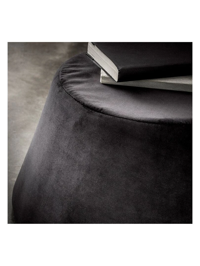 Pouf rond uni 'GOLD LABEL' 'TODAY' Noir