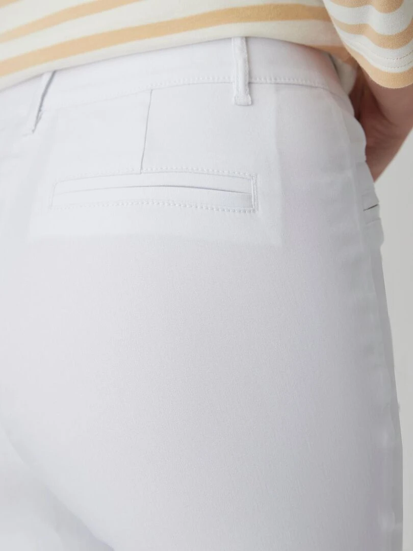 Pantalon 7/8ème toile extensible   Damart   Blanc Ecru Blanc