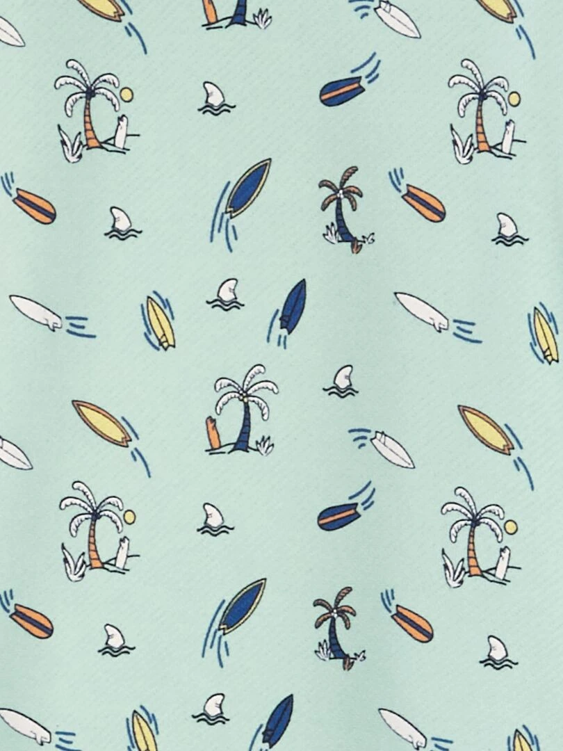 Sweat imprimé en french terry   Bleu vert