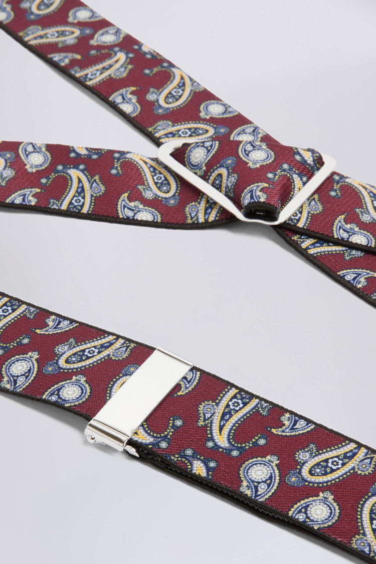 Wine Paisley Clip-On Braces Buy Online at Moss