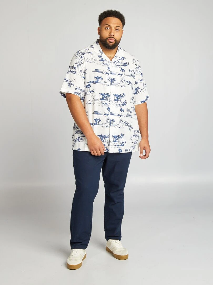 Chemise à manches courtes avec imprimé Blanc