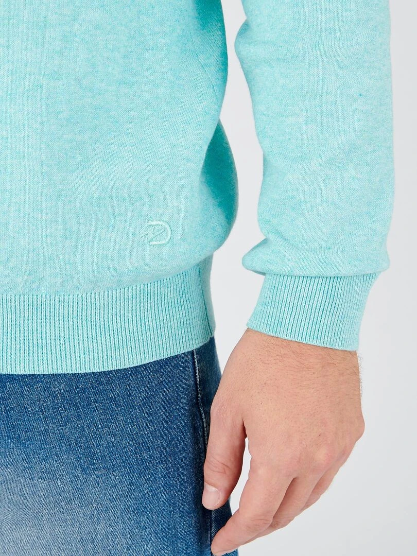 Pull maille coton mélangé Damart Vert d'eau