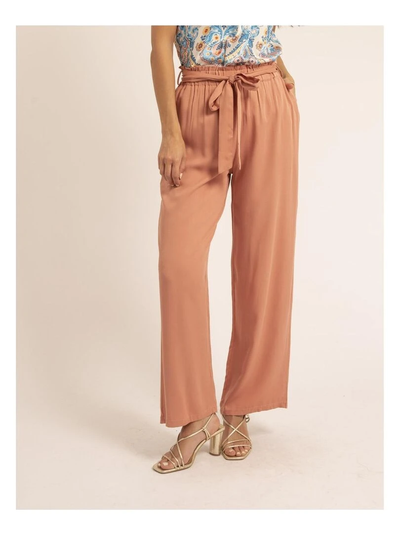Pantalon fluide ESTEBIA Orange corail