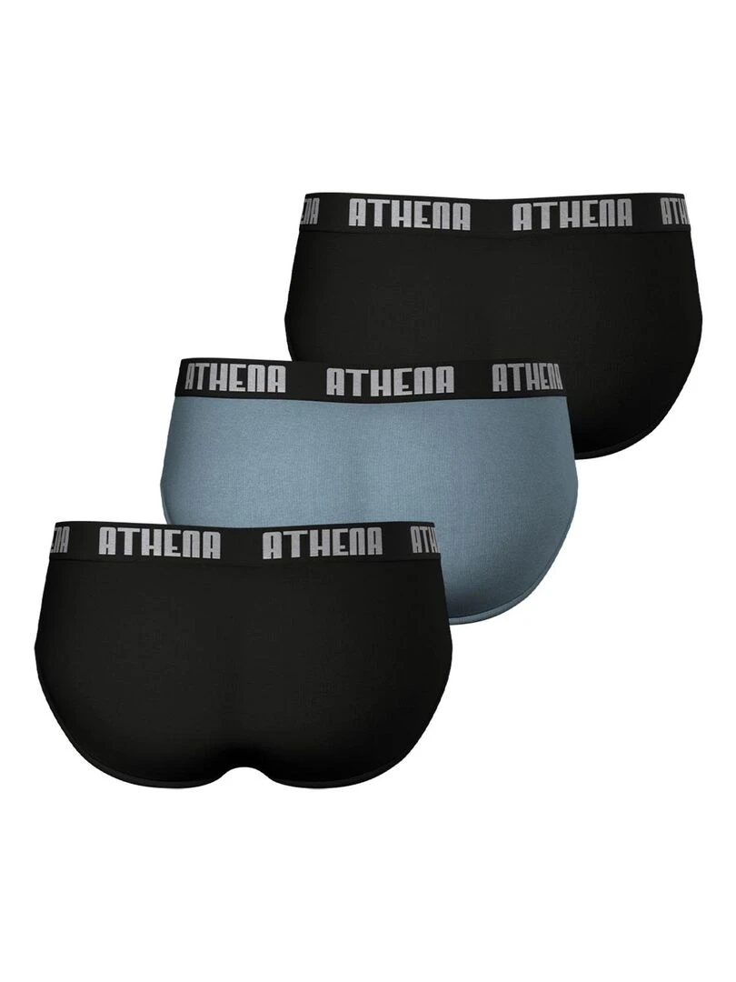 Lot de 3 slips homme Ecopack   Noir Gris