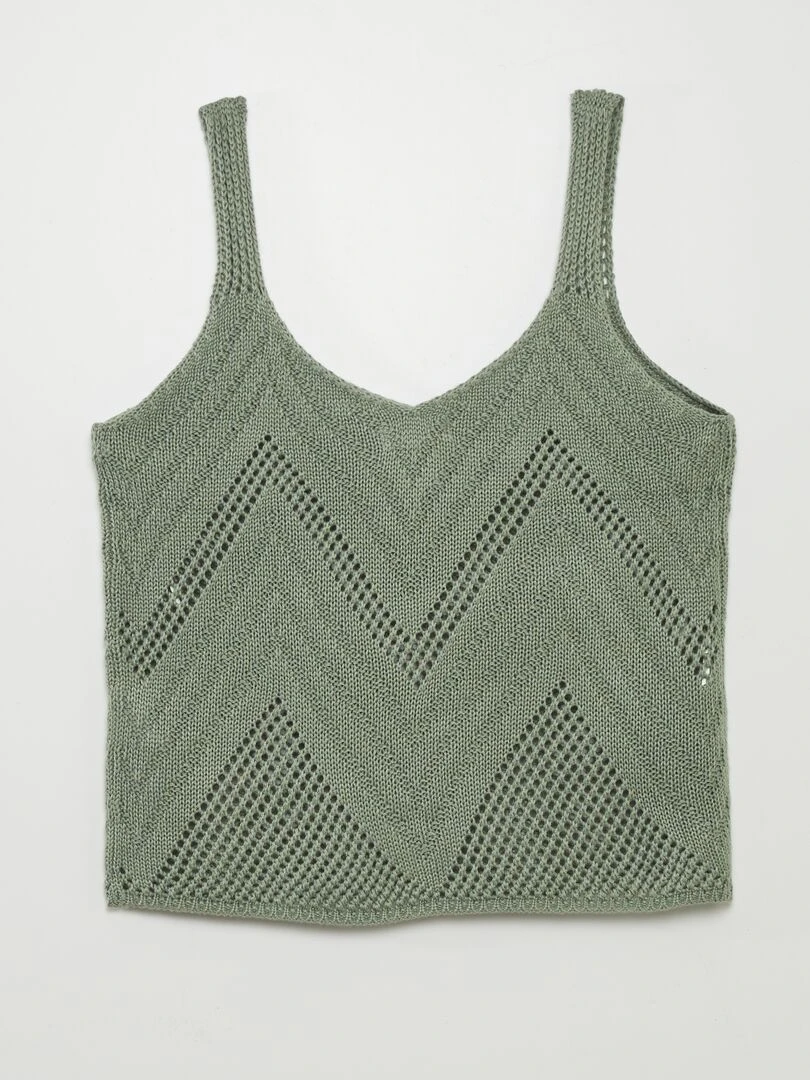 Débardeur en maille crochet   Vert