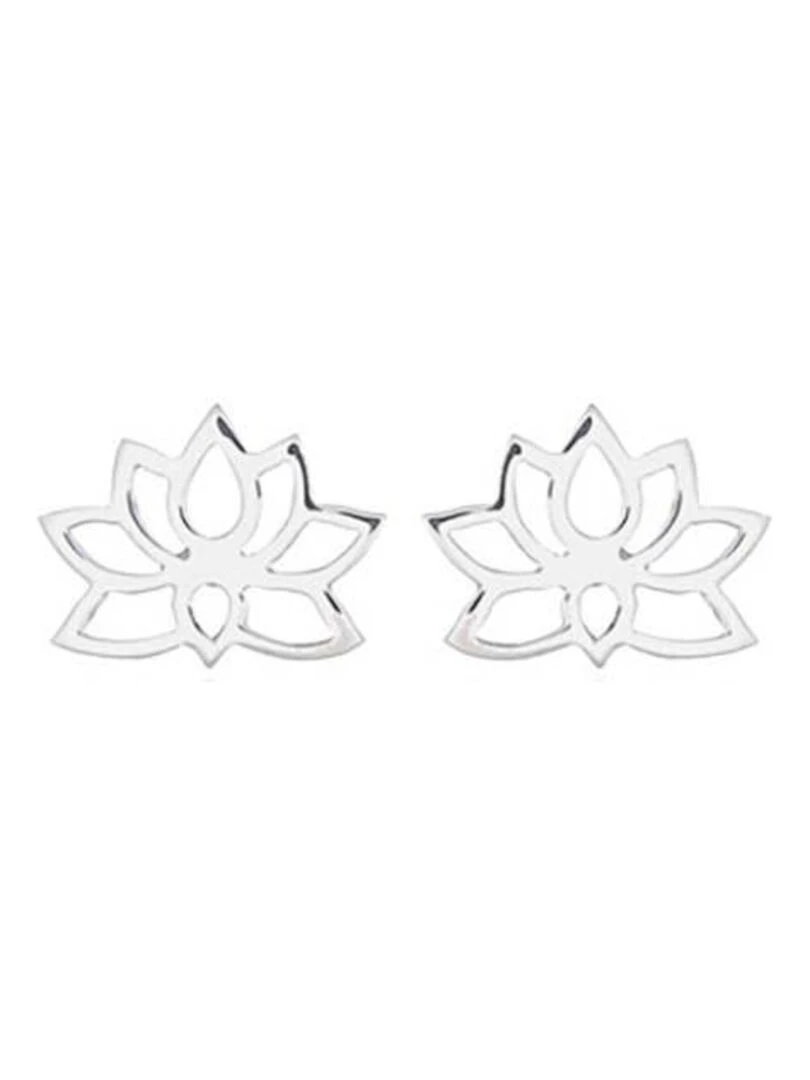 Boucle d'oreilles clou en argent fleur de lotus Bijoucolor Argent
